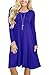 GRECERELLE Womens Long Sleeve Casual Loose T-Shirt Dress Royal Blue-L