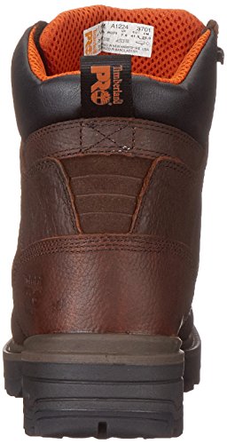 Timberland PRO Men's 6 Inch Resistor Comp Toe Waterproof Work Boot, Brown Tumbled Full Grain Leather, 12 M US
