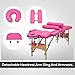 ZhangXF Folding Massage Table 84'' Professional Massage Bed Luxury-Model with Additional Accessories 3 Fold, Pink (C)