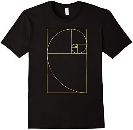 Mens Golden Ratio Spiral T-Shirt Fibonacci Science Tee Shirt Large Black