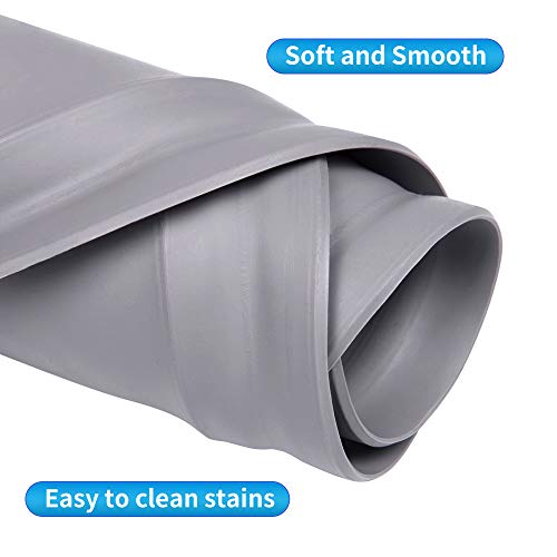 DS Pet Feeding Mat Cat & Dog Mats for Food & Water - Flexible and Easy to Clean Feeding Mat - Non-Slip Waterproof Feeding Mat for Dog Food & Water Bowls Nontoxic Rubber Gray
