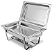 Giantex 2 Packs Chafing Dish 9 Quart Chafter Dishes Stainless Steel Chafing Dishes Rectangular Chafer Dish Set with Full Size Chafing Food Pan