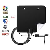 TV Antenna Indoor 60Miles Amplified - Vichannel (2017 Upgraded) Digital HDTV Antenna with Amplifier Channels Booster Free TV Gain for 1080P VHF UHF High Reception Long Range with 9.8Ft Coaxial Cable