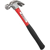 YIYITOOLS Claw Hammer with Fiberglass Handle – 16-oz, Red and Black (YY-1-003)