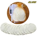 12 Pack Bamboo Reusable Makeup Remover Pads, Facial Pads Cleansing Wipe Face Sensitive Skin - Laundry Bag and Storage Bag