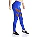 Souteam Women's Mesh Workout Sports Pants Gym Yoga Leggings with Hidden Pocket (X-Large, 001_Blue)
