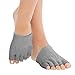 Bcurb Toe Gel-Lined Compression Socks (1 Pair) Toes Separating Therapeutic Moisturizes Dry Feet Hard Cracked Skin. (Gray, Medium)