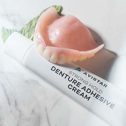 Denture Adhesive Cream (5 Pack) Extra Strong Hold With Easy Application & Mint Flavour (Zinc