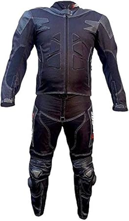 blanc//rouge noir//bleu 4XL avec protections certifi/&eacute;es CE 4XL noir//rouge Biesse Combinaison moto adulte en cuir et tissu r/&eacute;glable divisible en 2 pi/&egrave;ces veste et pantalon tailles XS noir//rouge