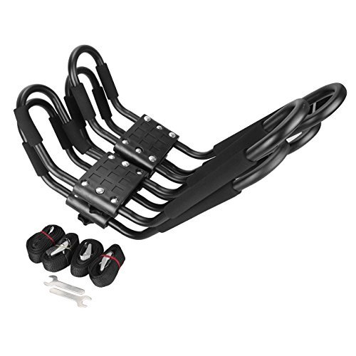 Iglobalbuy 2 Pair J-Bar Rack HD Kayak Carrier Canoe Boat Surf Ski Roof Top Mount Car SUV Crossbar Rust-resistant Coating by Iglobalbuy