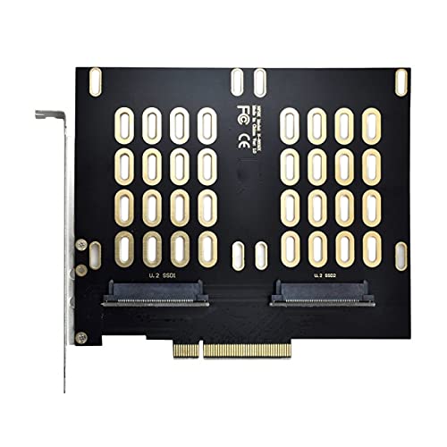 NFHK Dual 2X U.2 SFF-8639 SSD to PCIE Express 3.0 Gen3 X8 X16 Raid Card VROC Raid0 Hyper Adapter