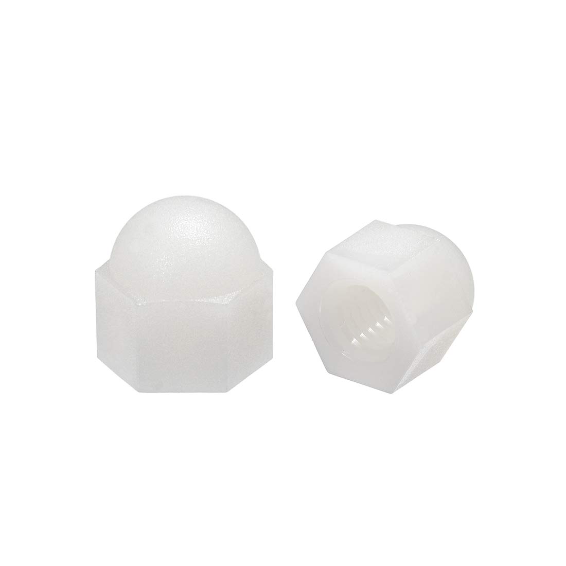 sourcing map M6 Cap Nut, Hex Acorn Dome Head Nuts for Screws Bolts Nylon White 30 Pcs
