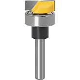 Yakamoz Flush Trim Template Router Bit, 1/4" Shank Carbide for Wood Cutting | Bearing guided cut, anti-kickback build, C3 tungsten carbide, for hardwood MDF plywood, carpenters &amp; DIY woodworkers