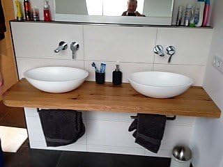 Waschtisch Eiche Massiv Waschtischplatte Massivholz Amazon De Baumarkt