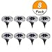 [8 Pack] Solar Ground Lights,Solar Garden Light,8 LED Garden Pathway Outdoor In-Ground Lights,Waterproof Stainless Steel Disk Flood Lights Dark Sensing Landscape Lighting for Lawn Yard Patio -White