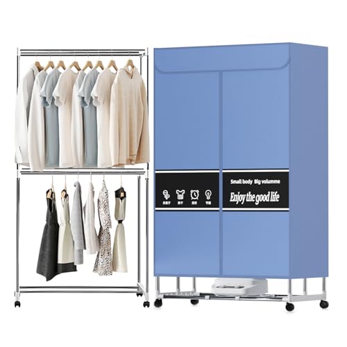 ZVXCABV Secador de Ropa Portátil,Secadora de Ropa Electrica de 2000W,Secador de Ropa de Doble Capa con Temporizador,Pantalla Táctil y Control Remoto,Adecuada para Apartamentos,Casas Rodantes y Hogares