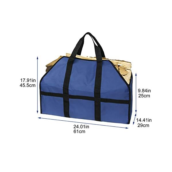 SXXYXH Robuste Kamintasche, Premium-Einkaufstasche Aus Oxford-HolztrÃ¤ger Aus Holz, Tragbar, Extra GroÃ Mit Griff Aus Brennholz, 61 * 29 * 25 cm,Multi Colored – Bild 7