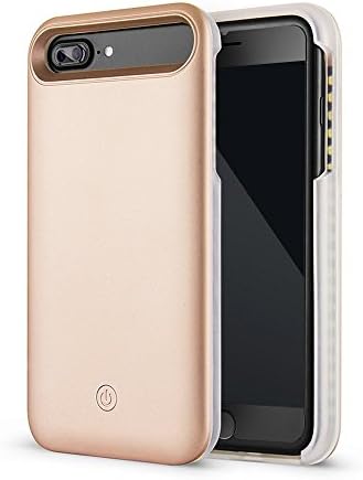 For iPhone 8 Plus Illuminated Cell Phone Case,for iPhone 7 Plus / 6 Plus /6S Plus Illuminated Case,Jopuzia New LED Selfie Light Up Luminous Case (Dimmable)(Gold)