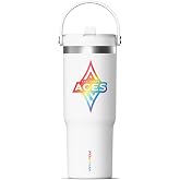 Hydrapeak WNBA Officially Licensed Las Vegas Aces 32oz Tumbler with Handle and Straw Lid, Leakproof Stainless Steel Water Bottle, Travel &amp; Cupholder Friendly (White)