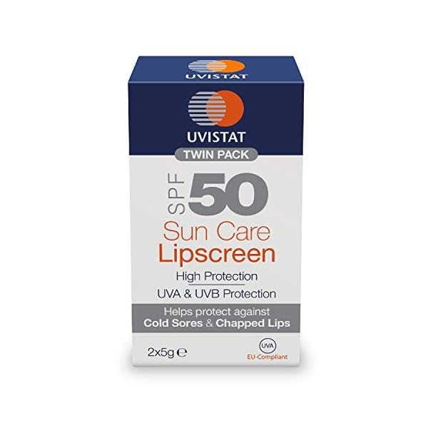 Uvistat-Sun-Care-Lipscreen-SPF50-Moisturising-Lip-Balm-Prevent-Dry-and-Chapped-Lips-2-Tubes Uvistat Sun Care Lipscreen | SPF50 | Moisturising Lip Balm | Prevent Dry and Chapped Lips | 2 Tubes