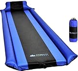 IFORREST Sleeping Pad with Armrest & Pillow - Ultra Comfortable Self-Inflating Foam Air Mattress - is Ideal for Travel, Camping & Hiking, Backpacking, Cot, Hammock, Tent & Sleeping Bag! (Blue)
