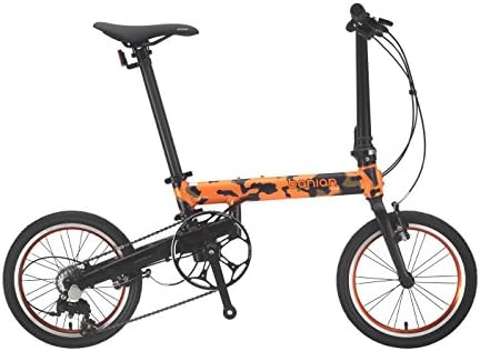 Banian Aluminum 16" Wheeled Folding Bike with V Brakes, Orange