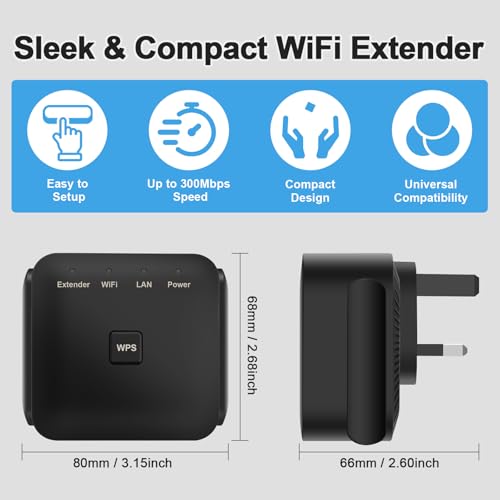 2026 WiFi Extender, WiFi Repeater, WiFi Booster, Covers Up to 9900 Sq.ft and 60 Devices, Internet Booster - with Ethernet Port, Quick Setup, Home Wireless Signal Booster