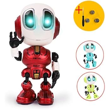 TTOUADY Talking Robots for Kids, Mini Robot Toys That Repeats What You Say with Colorful Flashing Lights to Help Toddlers Talking, Toys for 3,4,5,6+ Years Old Boys and Girls Gift (Red)