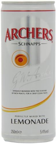 Archers Peach Schnapps and Lemonade Premixed Can, 12 x 250 ml
