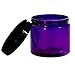 Purple 16 oz PET Plastic (BPA Free) Large Refillable Jar with Smooth Black Lids- (6 Pack)