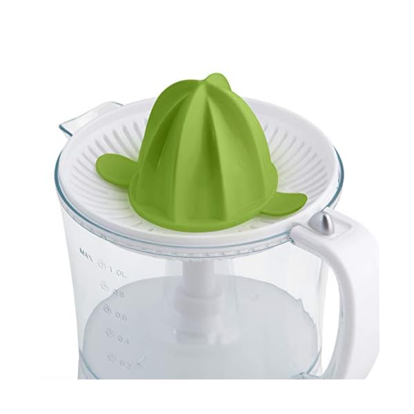 Orbegozo EP 2210 Electric Orange Juicer, Removable 1-Litre Container, Pulp Control, 2 Cones for Fruits of Different Sizes, Bidirectional Rotation