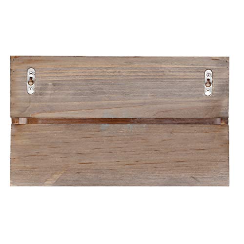 Halcent Wood Mail Holder Sorter with 4 Key Hook Holder, Wall Mail Organizer Hanging Letter Holder for Entryway Hallway Office Kitchen Mudroom
