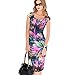 Lady Dress, Misaky Floral Pattern Business Casual Work Party Pencil Dress (S, Multicolor)