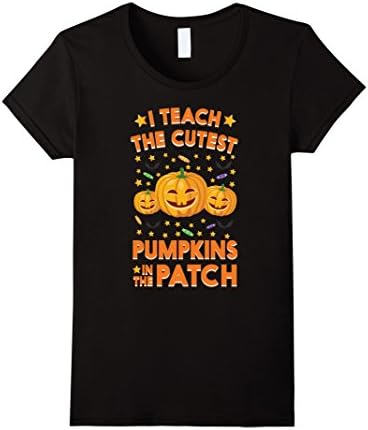 Womens I Teach The Cutest Pumpkins In The Patch Halloween T-shirt Medium Black