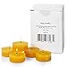 Pure Beeswax Tea Light Candles in Clear Cups - Box of 24 Raw Tealights - 4.5 Hour Burn Time - Smokeless and Unscented.