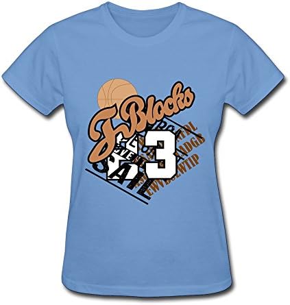 WSB Women's T Shirt Disordered Letter Vintage Footbal Sports Sky M