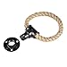 Rope Towel Ring, Wall Mount Hand Towel Ring Heavy Duty Solid Towel Holder for Bathroom Natural Rustic Rope (Black)