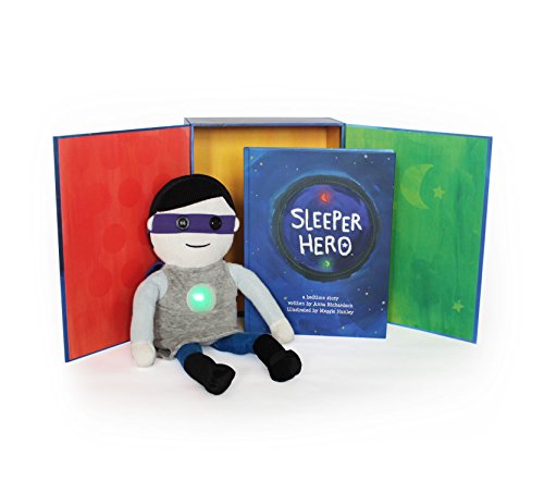 SleeperHero: The Superhero Toy Nightlight Clock Plush Doll with Storybook + Built-in Light Timer to Help Sleep Train Your Child