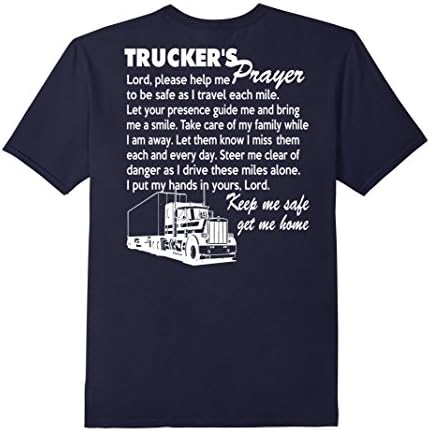 Men's Truckers Prayer T-shirt Large Navy