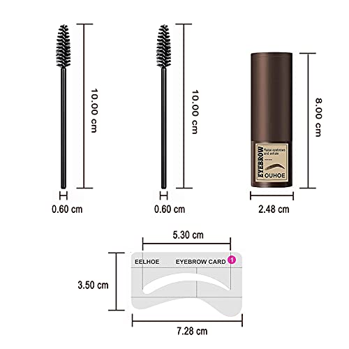Augenbrauen Stempel,Augenbrauen Schablone, 1-Schritt-Brauen-Stempel und Form-Set, Stempel mit Augenbrauen-Schablonen-Aufklebern Make-up-Tools für Frauen(Dunkelbraun)