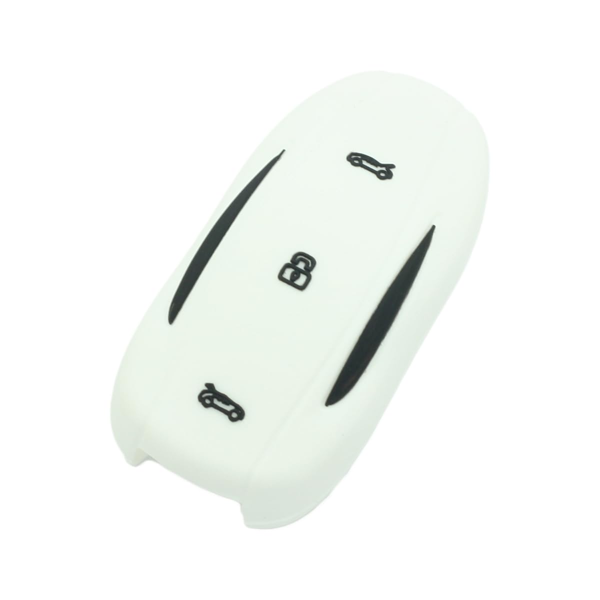 BROVACS Silicone Cover Protector Case Holder Skin Jacket Compatible with TESLA 3 Button Remote Key Fob CV2690 White
