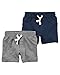 Carter's Baby Boys' 2 Pack Pants, Grey/Navy Shorts, 18 Months