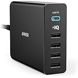 Anker USB Type-C PD Charger, Premium 5-Port 60W Wall Charger with One 30W Power Delivery PowerPort+ USB-C for MacBook, iPhone X /8 /8 Plus, Nexus 5X / 6P, PowerIQ for iPhone, iPad, Samsung, and More