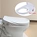 Hibbent Round Bidet Toilet Seat with Slow Close, Non-Electric Bidet Attachment for Toilet Seat with Dual Nozzle, Bidet Sprayer with Adjustable Self-Cleaning Nozzles, Brass T Adapter