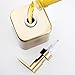 mDesign Compact Square Metal Refillable Liquid Soap Dispenser Pump Bottle for Bathroom Vanity Countertop, Kitchen Sink - Holds Hand Soap, Dish Soap, Hand Sanitizer, Essential Oil - 2 Pack - Soft Brass