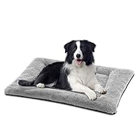 SIWA MARY Dog Bed Mat Soft Crate Pad Washable Anti-Slip Mattress for Large Medium Small Dogs and Cats Kennel Pad (36inch,Grey)