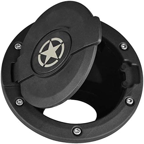 Hooke Road Five Star Black JK Gas Cap Fuel Filler Cover Compatible