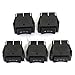 RuiLing 5pcs KCD4 Square Rocker Switch 6Pin ON-Off-ON 3-Position Black Button DPDT Double Reset Switch