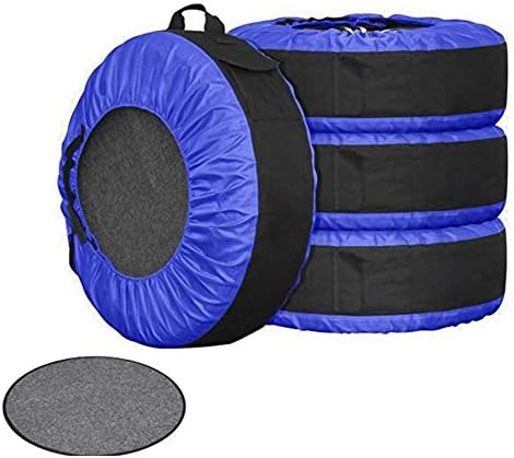 heling896 Spare Tire Cover Pack Of 4,Spare Tire Cover Adjustable Spare Tyre Wheel Protection Covers Waterproof Tire Tote Storage Bag For Cars Truck Van(16-22 inches tire)