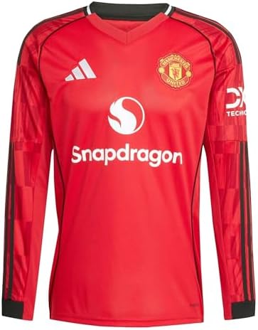 Amazon.com: adidas Manchester United Long Sleeve Home Jersey 23/24
